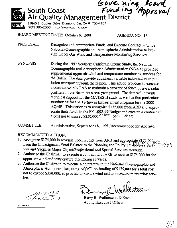 page 1 - October 9, 1998 Board Letter