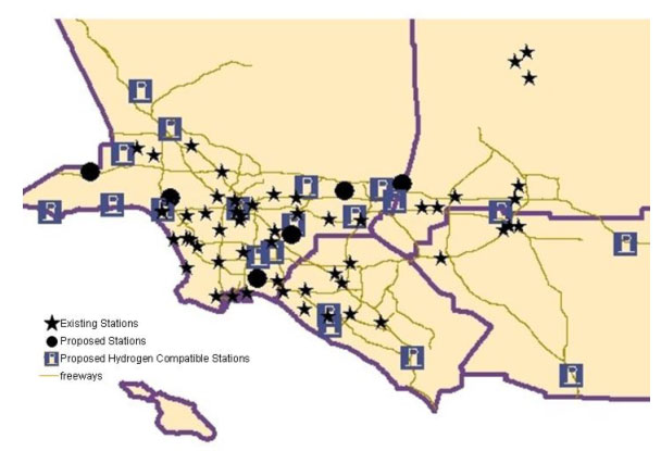 Figure 1 - Locations of the Existing and the 26 Proposed Natural Gas Refueling Stations graphic