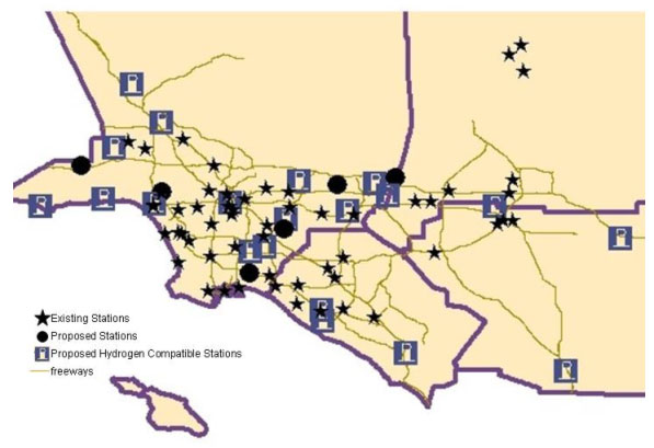 Figure 1 - Locations of the Existing and the 26 Proposed Natural Gas Refueling Stations graphic